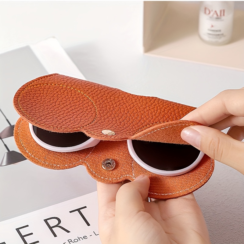 Funda Gafas Relieve Lychee Lindas Gafas Sol Colgantes Cuero - Temu