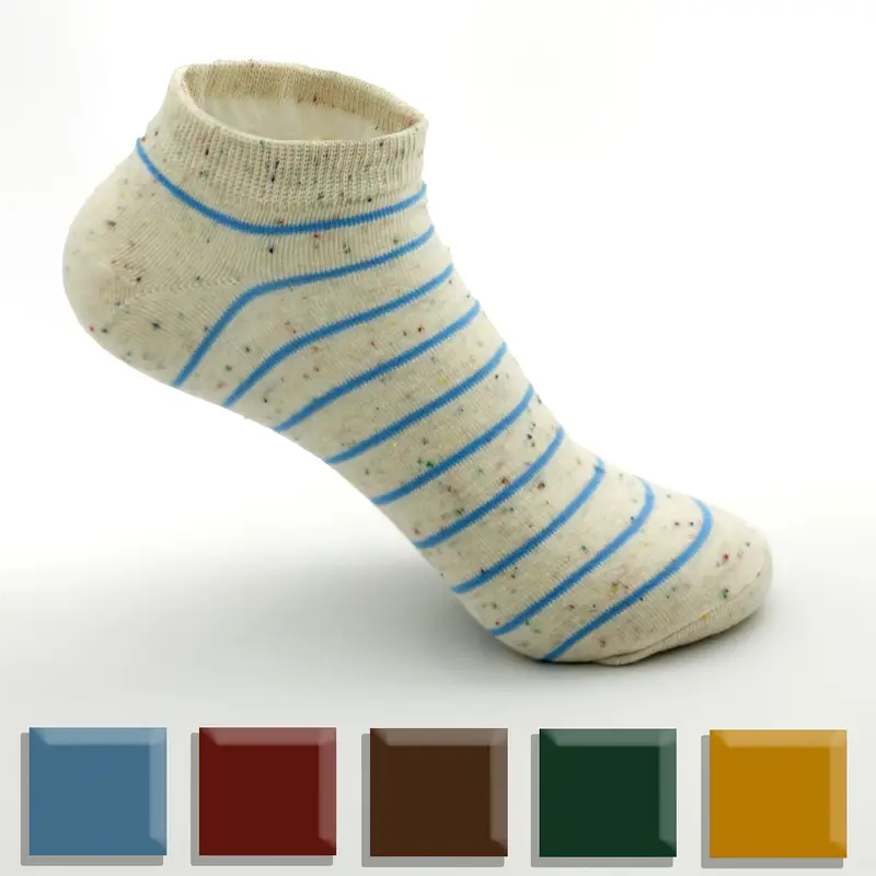 Striped Crew Socks, Assorted Color Invisible Low Cut Ankle Socks, Women ...
