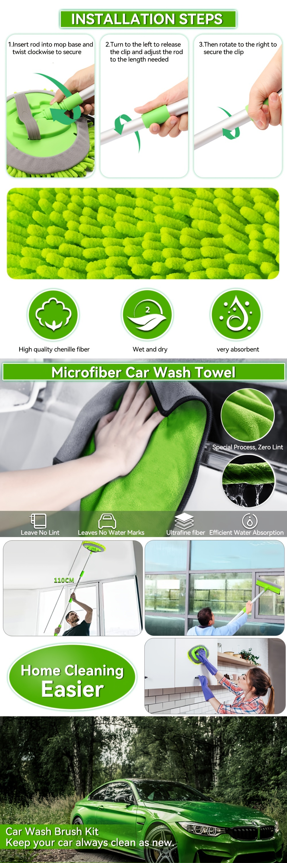 Car Wash Brush Set Get Your Car Cleaner Than Ever - Temu