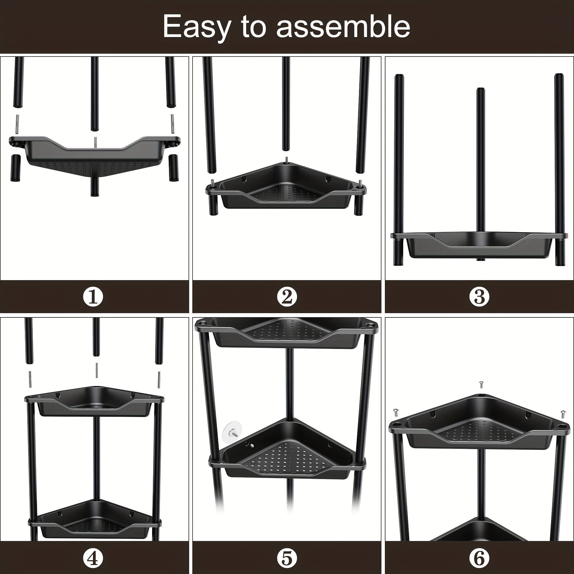 Plastic Metal Corner Shelf Spliced ​​floor standing Storage - Temu