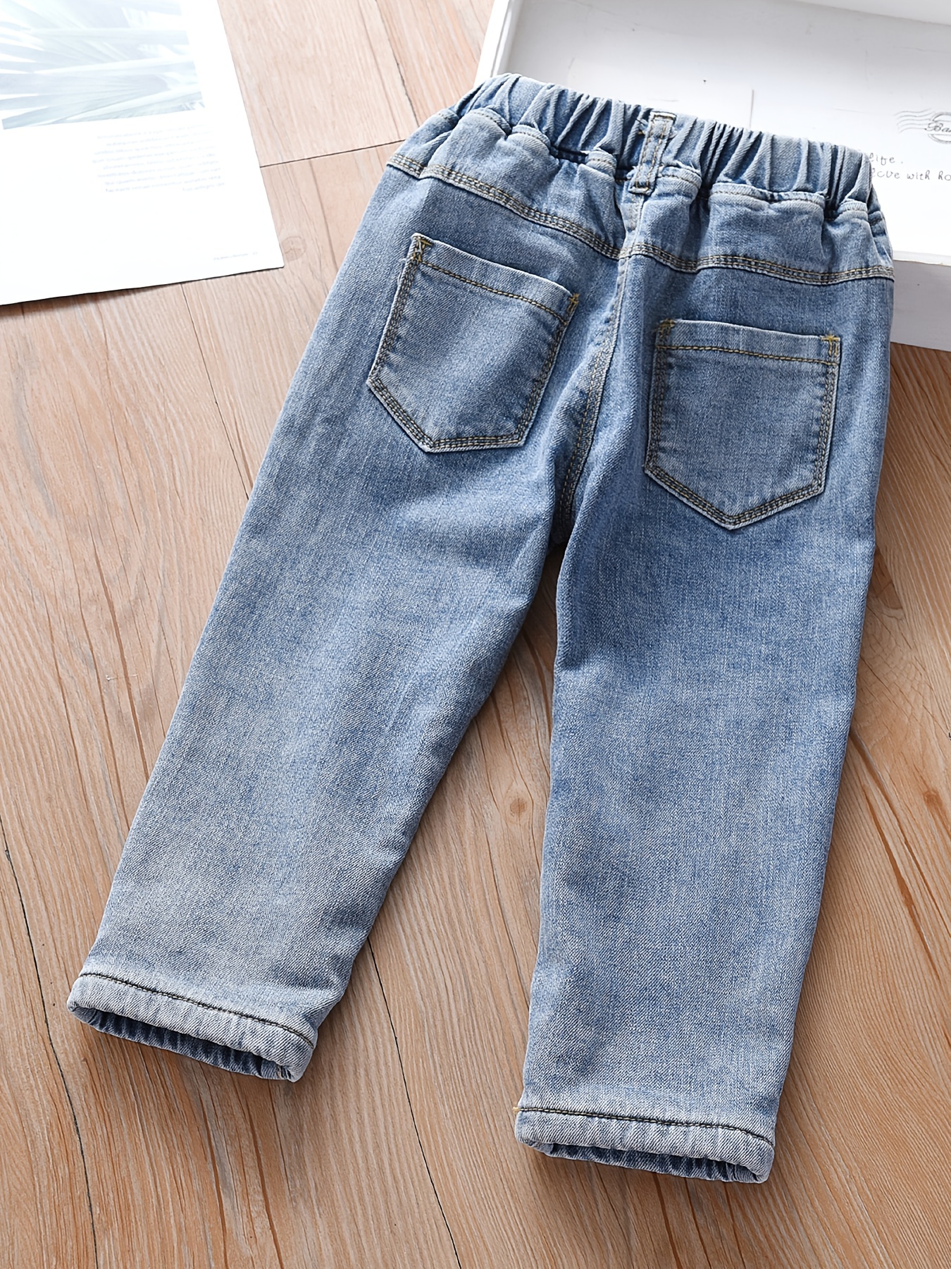 Toddler Girls Fleece Jeans Elastic Waist Ditsy Temu, 43% OFF