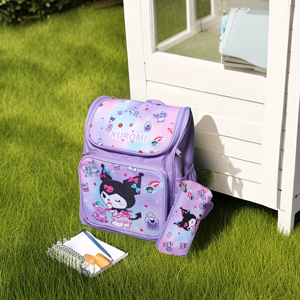 Kuromi Backpack with Lunch Box and with Pencil Box