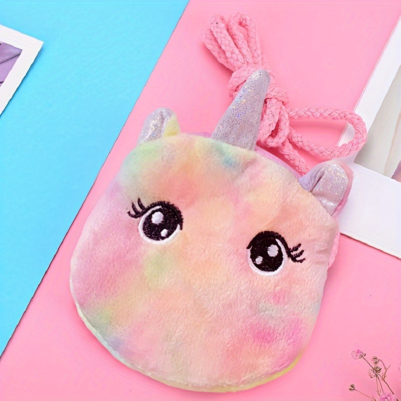 1pc Bolso Hombro Unicornio Niña Bolso Cruzado Peluche Lindo - Temu