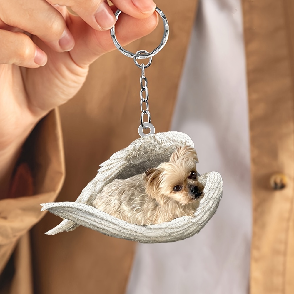 Acryl Taschenanhänger Hund Schlüsselanhänger Flügel Hund Schlüsselanhänger  Schlafender Engel Anhänger Hund Hängende Verzierung – die besten Artikel im  Online-Shop Joom Geek