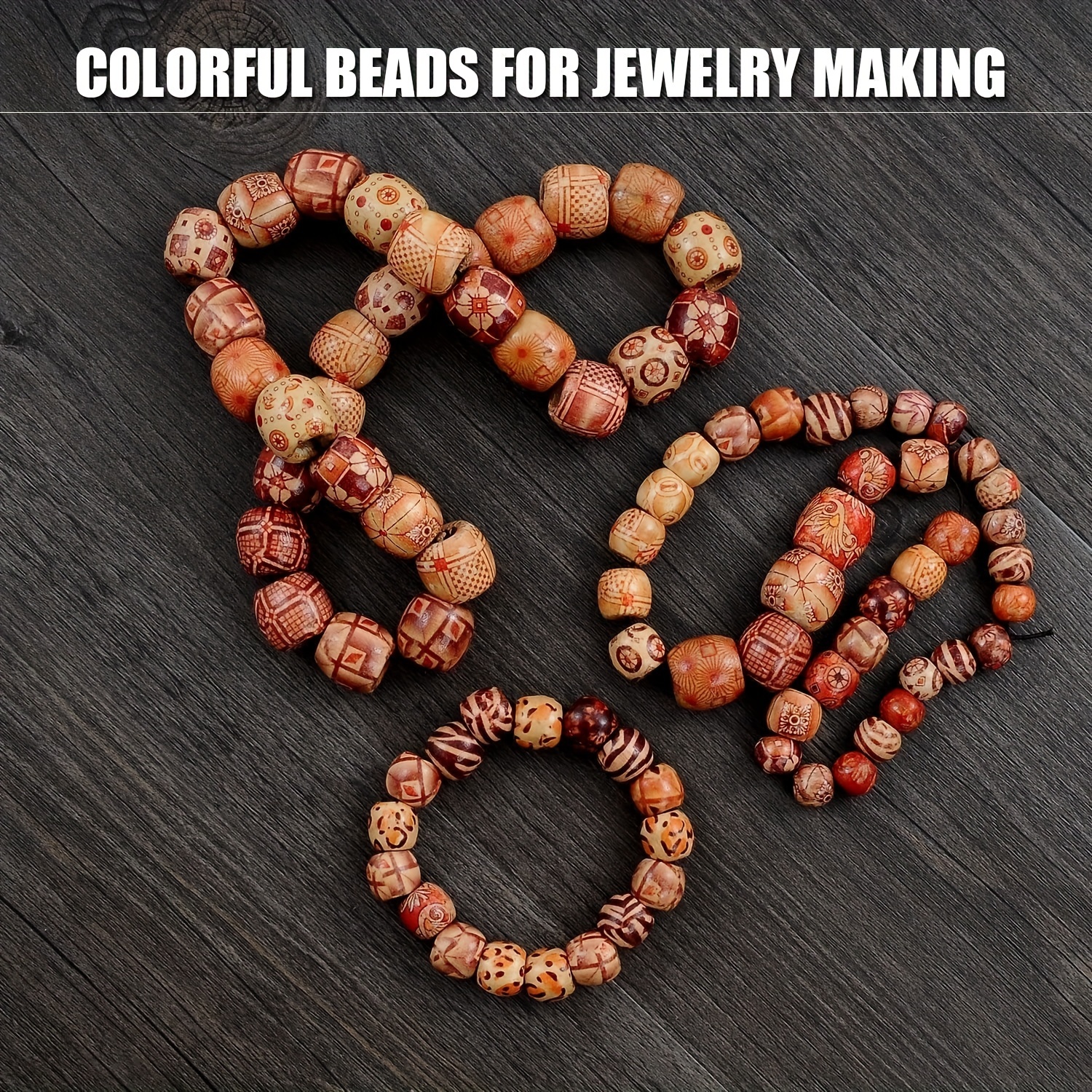 Color Bracelet Craft Beads Round Bulk Printing Color - Temu