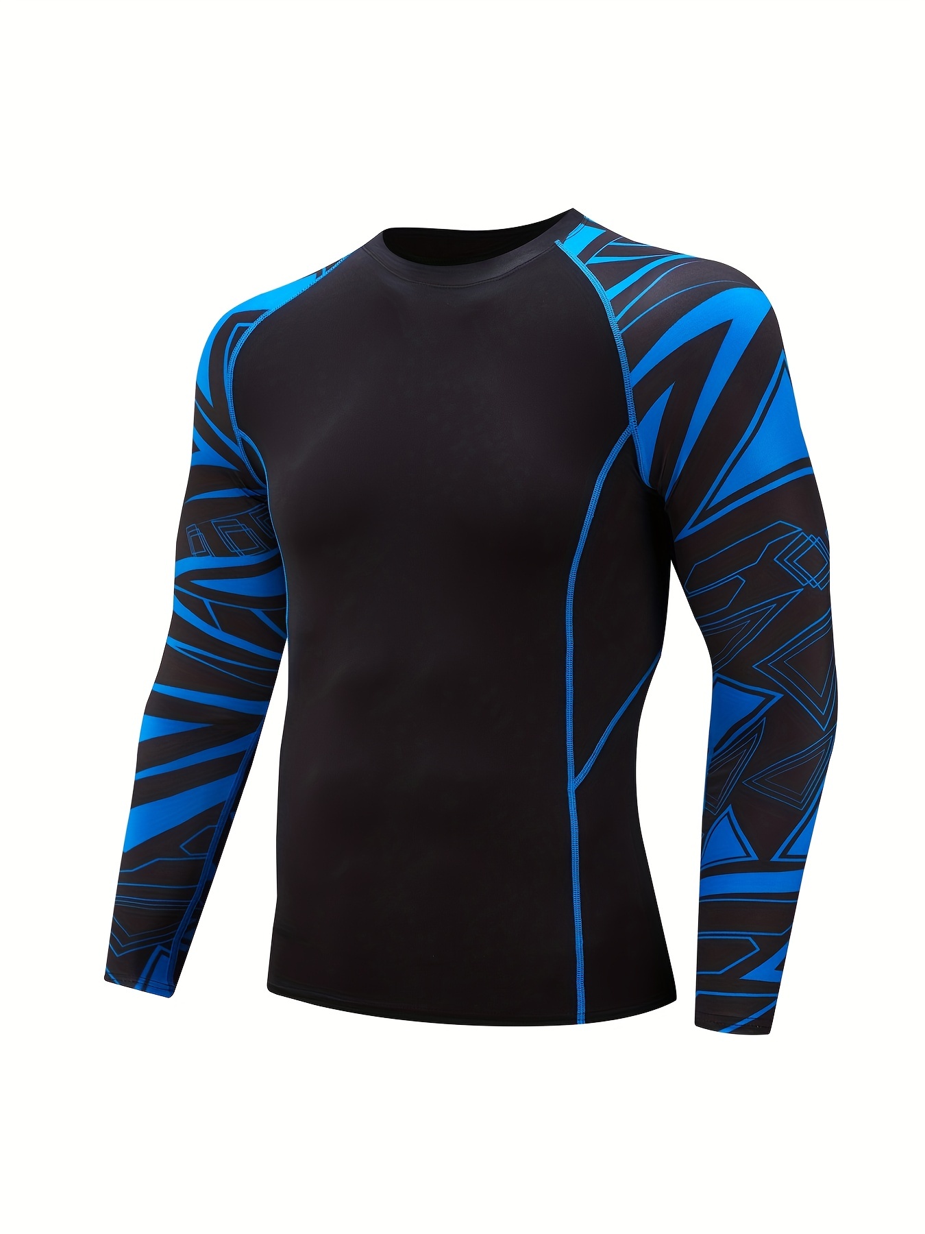 Men's Shark Pattern Workout Shirt Active High Stretch - Temu Canada