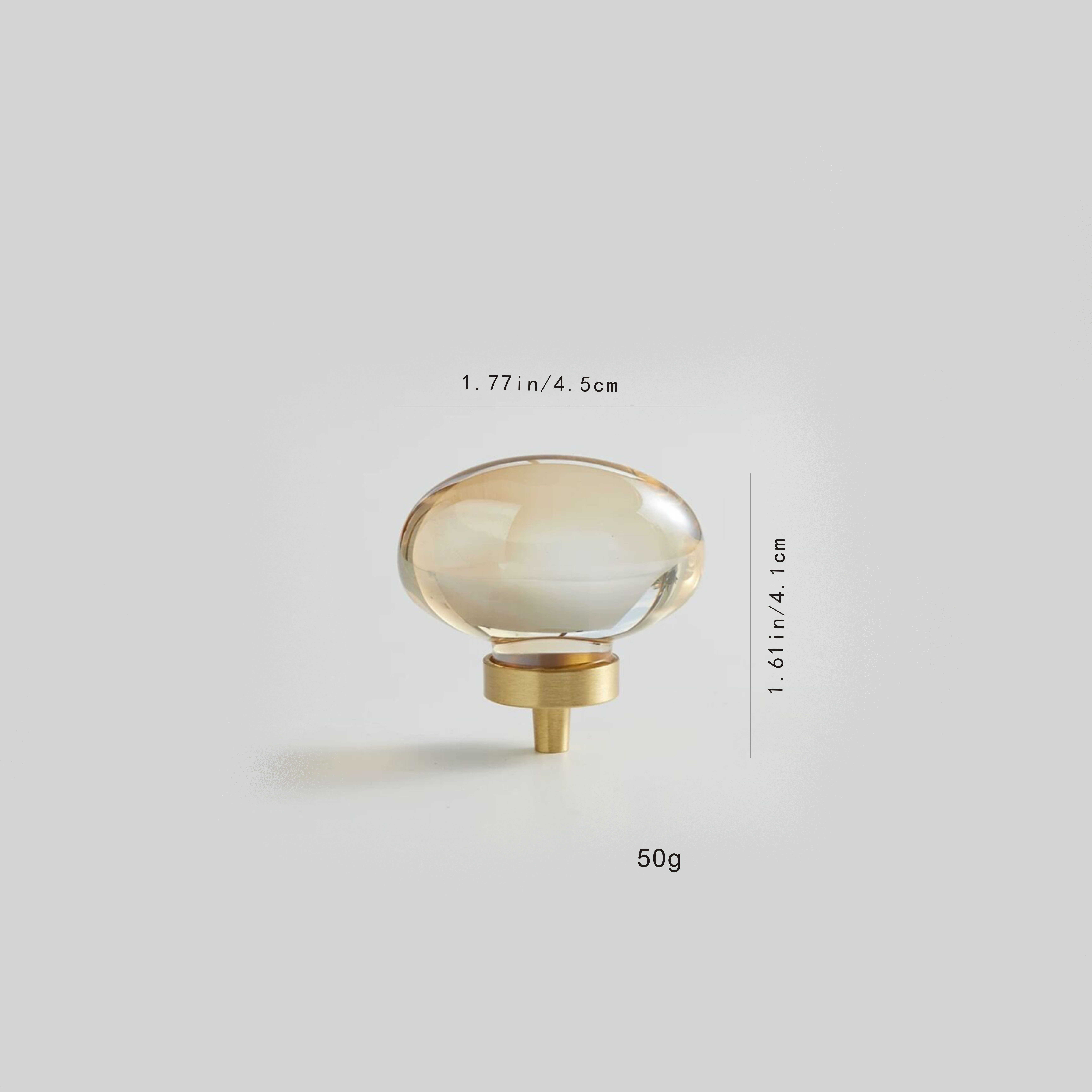 1pc Brass Crystal Handle Wardrobe Door Drawer Handle Cabinet Light Transparent Small Handle