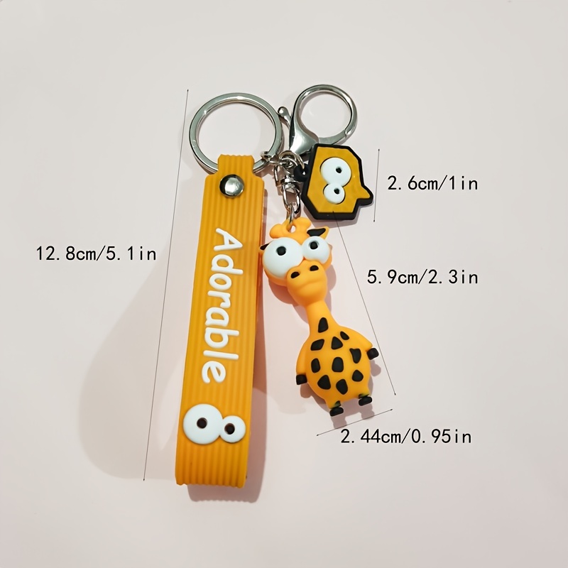 TOXI Mignon zèbre Girafe drôle Jouet Porte-clés Dessin animé PVC Porte-clés  Style Punk Pendentif Animaux Porte-clés pour Femmes Enfant Voiture