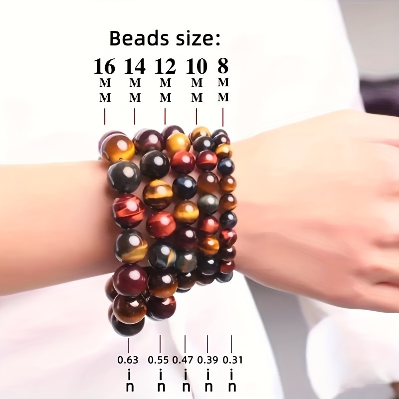 1pc of natural colorful tiger eye stone bracelet eye stone cats eye stone bracelet for men and women for male and female friends halloween christmas gifts details 5