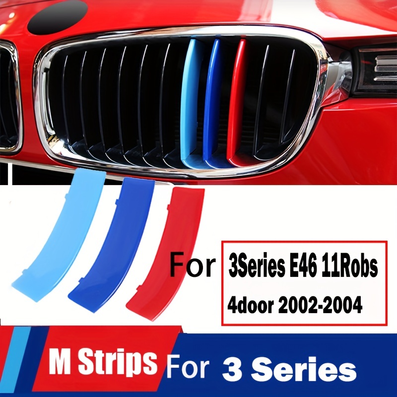 3pcs/set Car Grille Network Decor Trims Grill Sticker For BMW E46 1997 To  2006 3 Series Car Style For BMW Grille Sticker For BMW Accessories