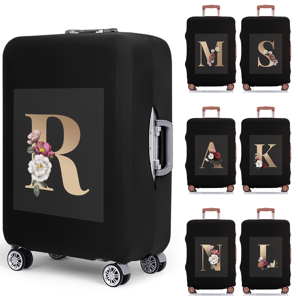 Golden Letters Luggage Case Suitcase Protective Cover Travel Elastic Luggage  Dust Cover Suitcase Cover - Temu