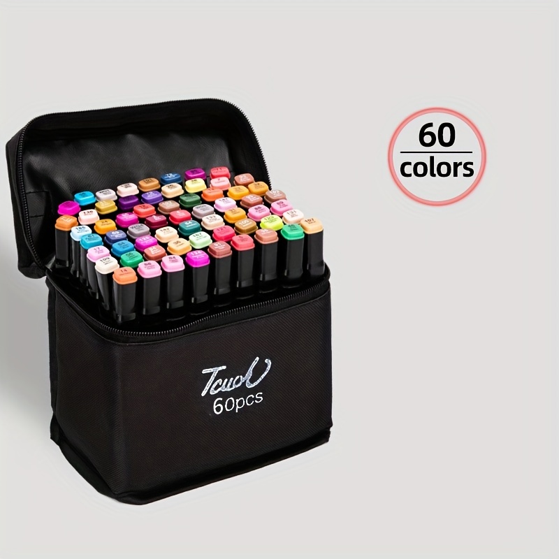 24/36 Colors White Rod Black Rod Double-ended Oily Markers