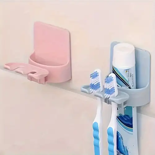 JIOUHM Portaspazzolino multiuso da bagno, porta spazzolino da denti,  supporto per dentifricio, porta spazzolino elettrico (bianco) : :  Casa e cucina