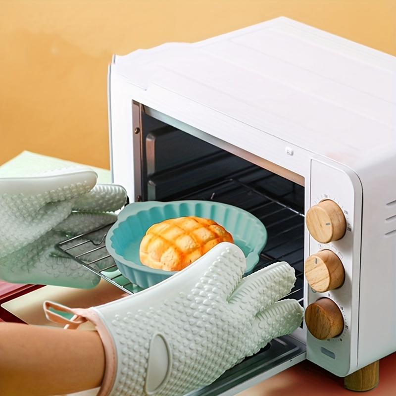 Kitchen Baking Protective Gear Microwave Oven Mitts Kitchen Gloves  Insulated Anti-Hot Mitts Gloves Potholders Oven Mitts