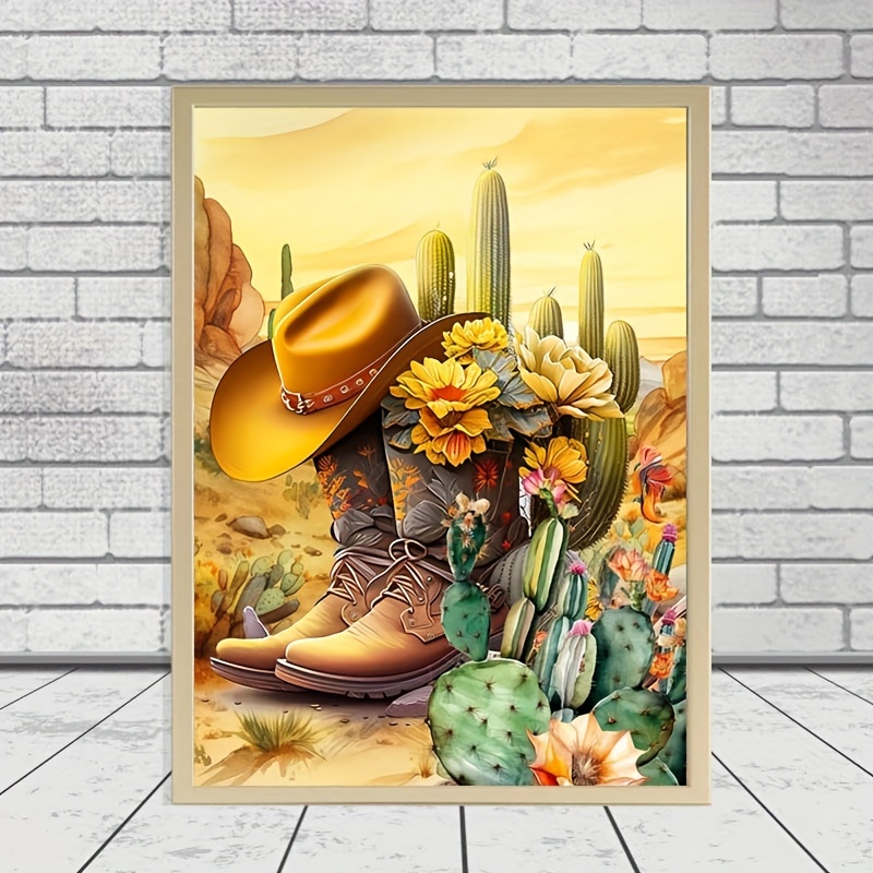 Diy 5d Frameless Diamond Painting Flowers Boots Funny Wall - Temu