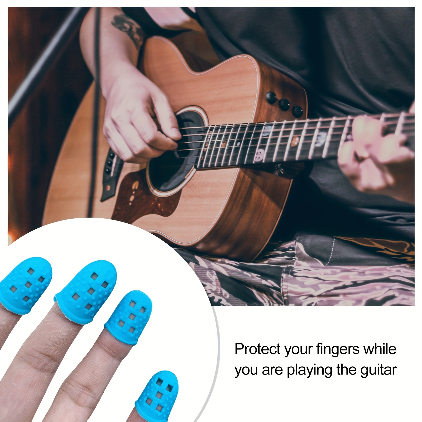 24 Pieces Rubber Fingers Tips Guard with 3 Sizes (S/M/L) Finger Protector  Covers Caps for Paperwork, Cutting, Wax Carving, Guitar Playing and Office