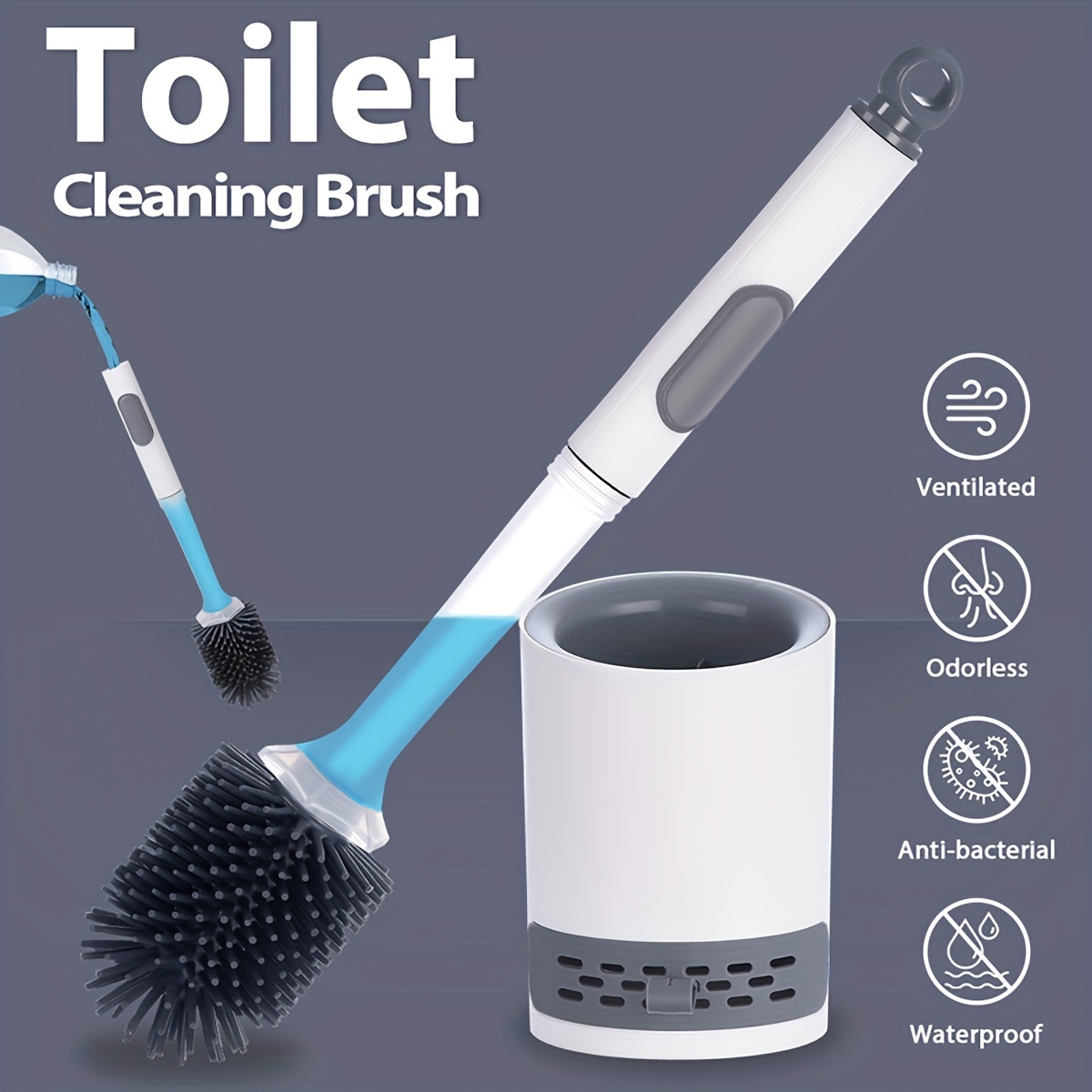 Wall Mounted Toilet Brush With Holder Bathroom Cleaning Tool - Temu