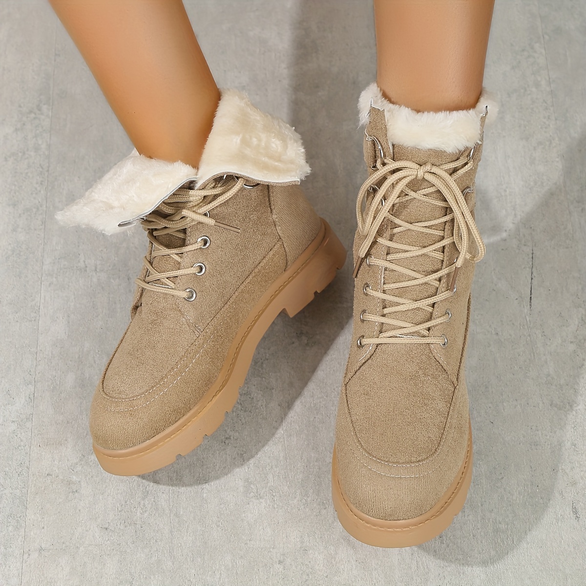 Warm Non-Slip Snow Boots Plush Lined Winter Boots