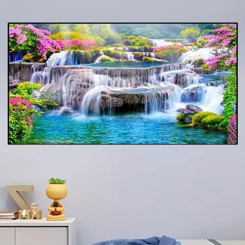 5d Diy Large Diamond Painting Kits For Adults, Waterfall Round