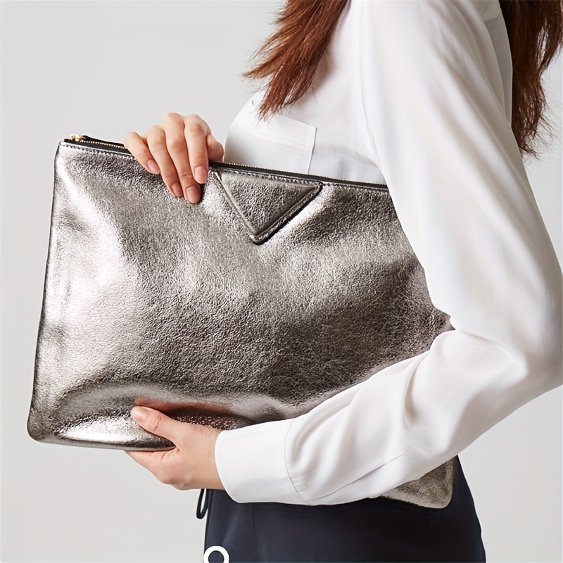 Metallic silver clutch discount purse