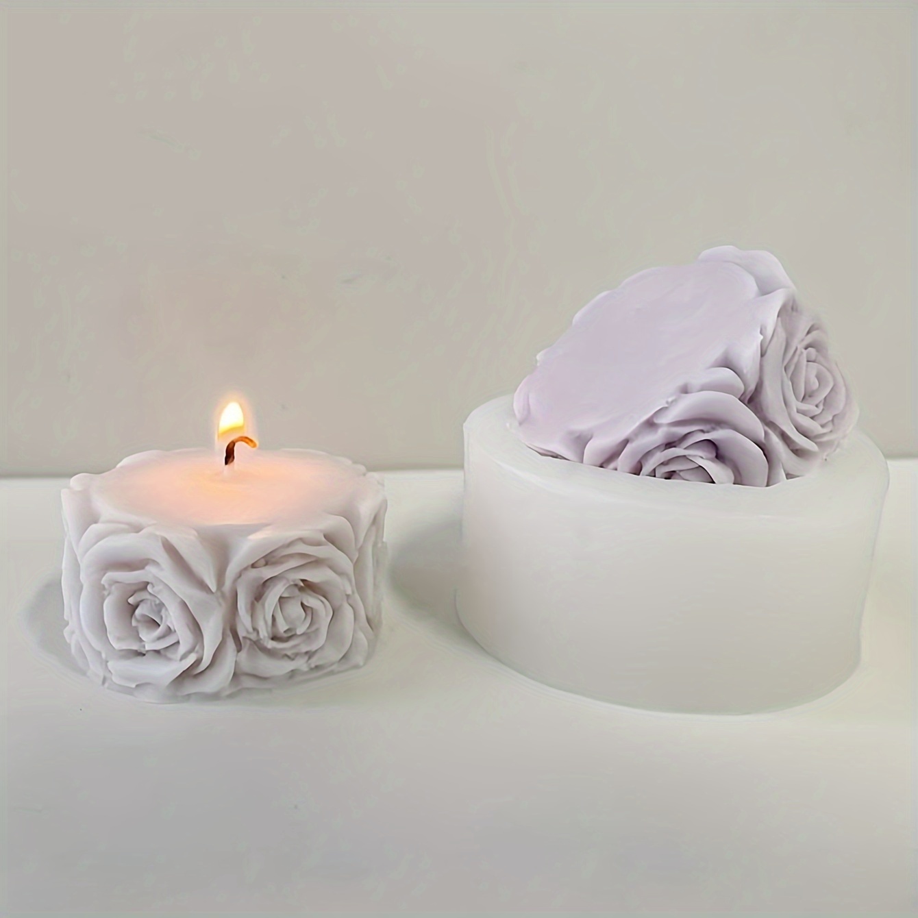 Unique Flowers Candle Silicone Mold for Handmade Desktop Decoration Gypsum  Aromatherapy Soap Resin Candle Silicone Mould