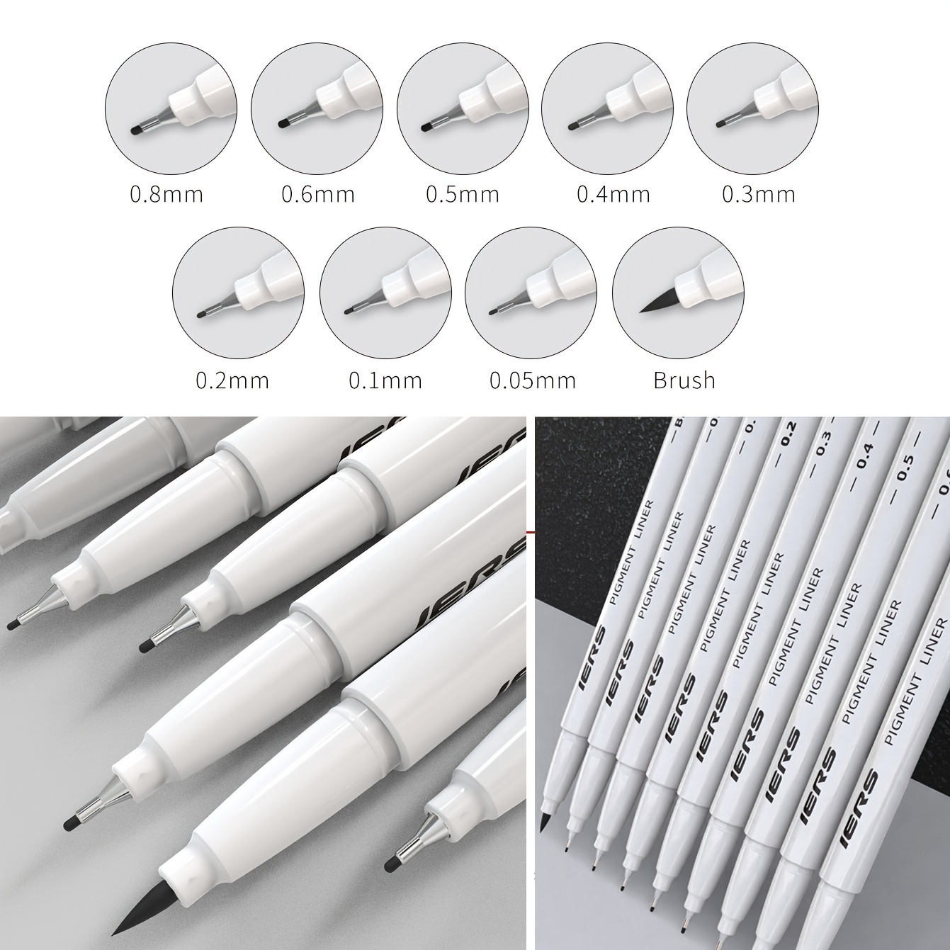 3pcs/set 0.6mm Waterproof Fine Liner Pens For Art Design