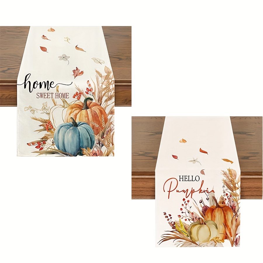 Dish Towel Set Watercolor Stripes Hello Pumpkin Fall - Temu