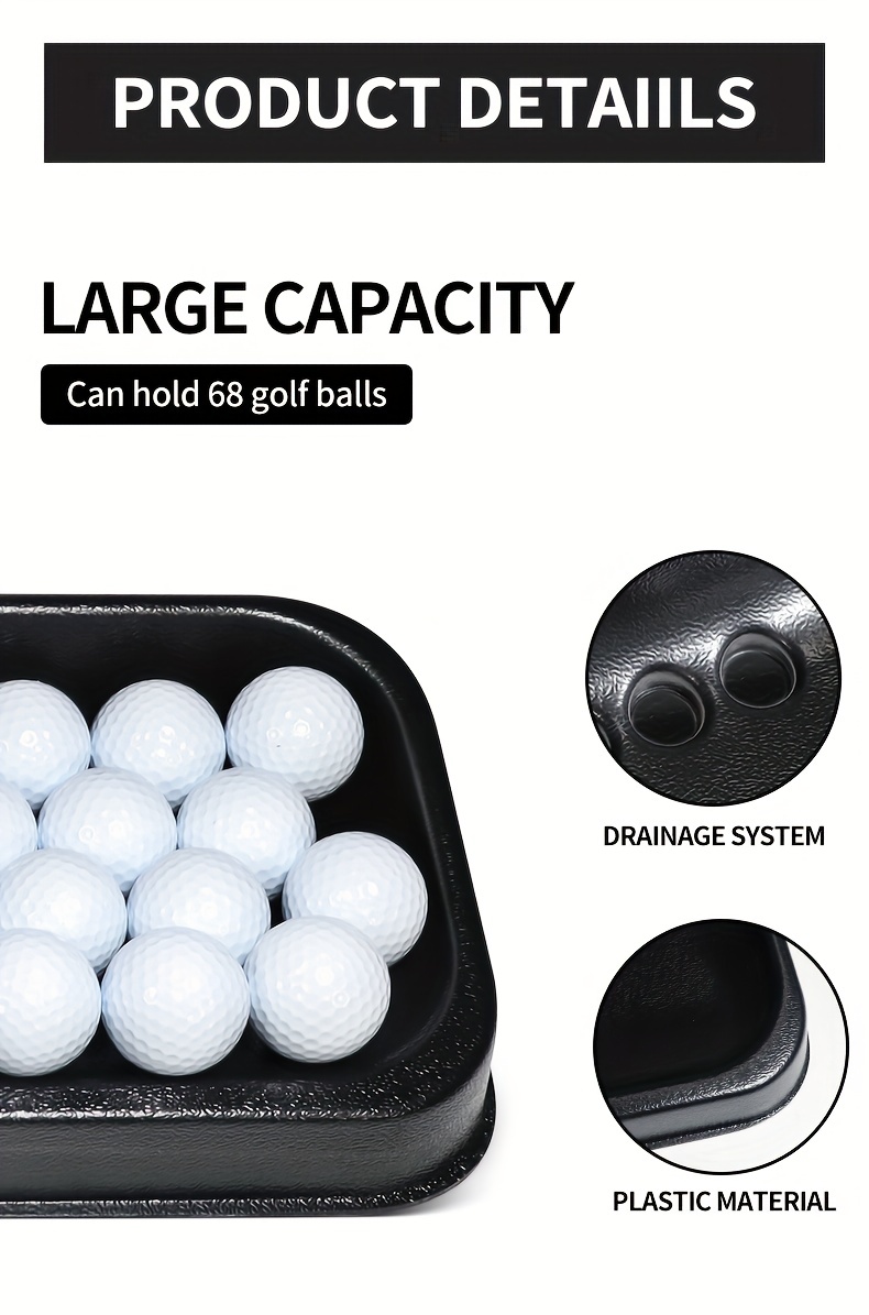 extra large capacity commercial plastic golf ball tray with 16 foam golf balls excellent durability and stability golf tray perfect for indoor and outdoor training details 2