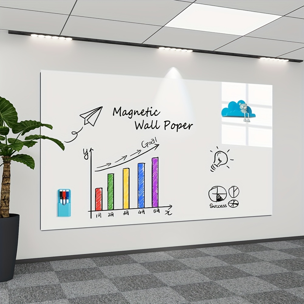  HAMIGAR Magnetic Whiteboard Contact Paper 17.5 X 39.4 White  Board Sticker for Wall, Whiteboard Stick on Wall Peel and Stick Wallpaper Magnetic  Whiteboard for Wall Dry Erase Board Adhesive Poster 