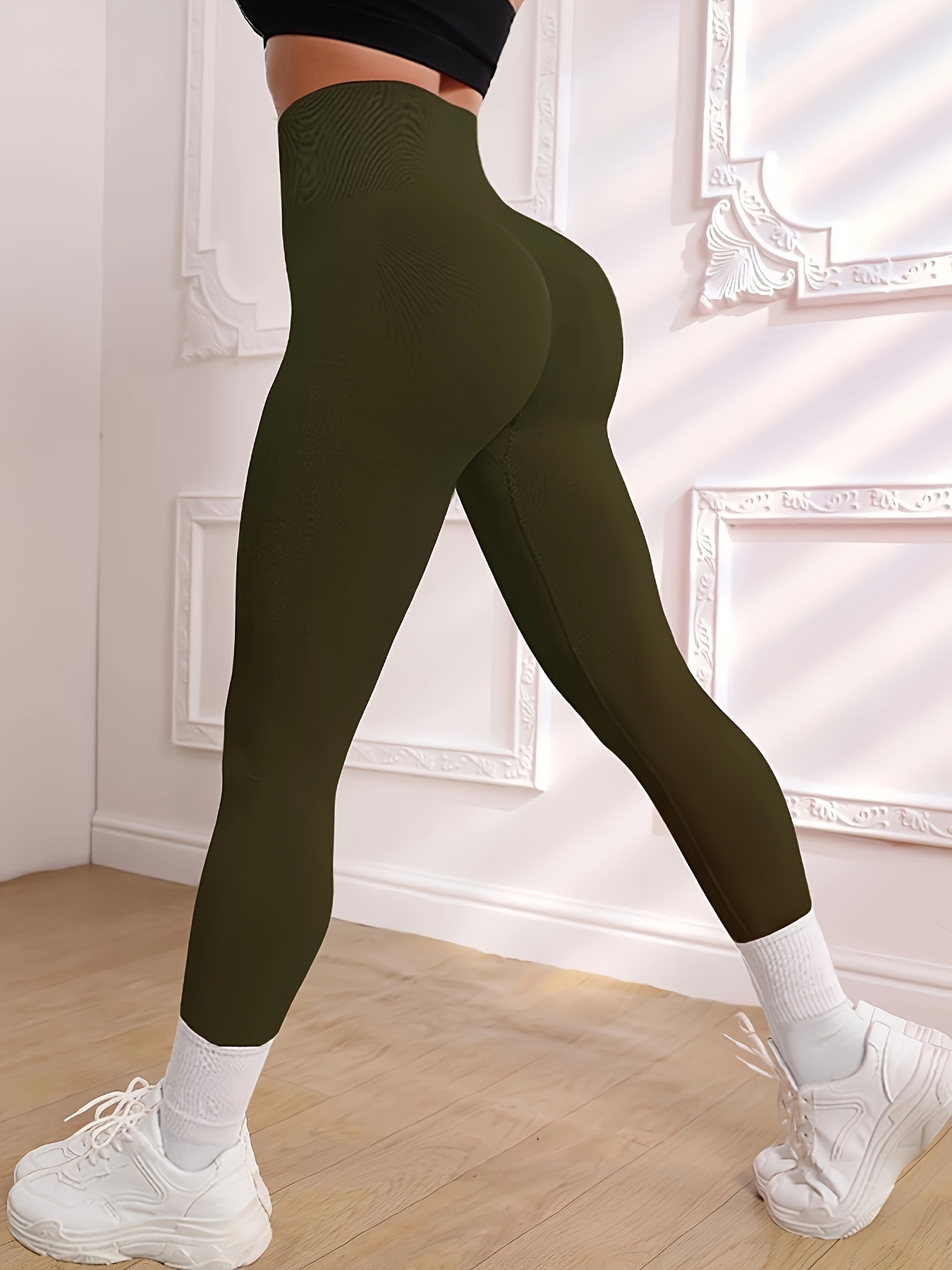 Yoga Leggings Pantalon de Yoga Femme Push Up Taille Haute Sans