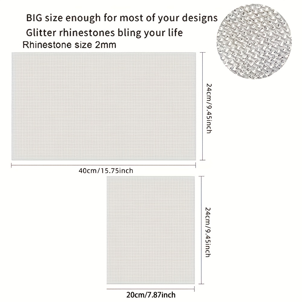 Bling Rhinestone Sheet Self-Adhesive Sticker 4.72 x 7.87 Inch Light Blue