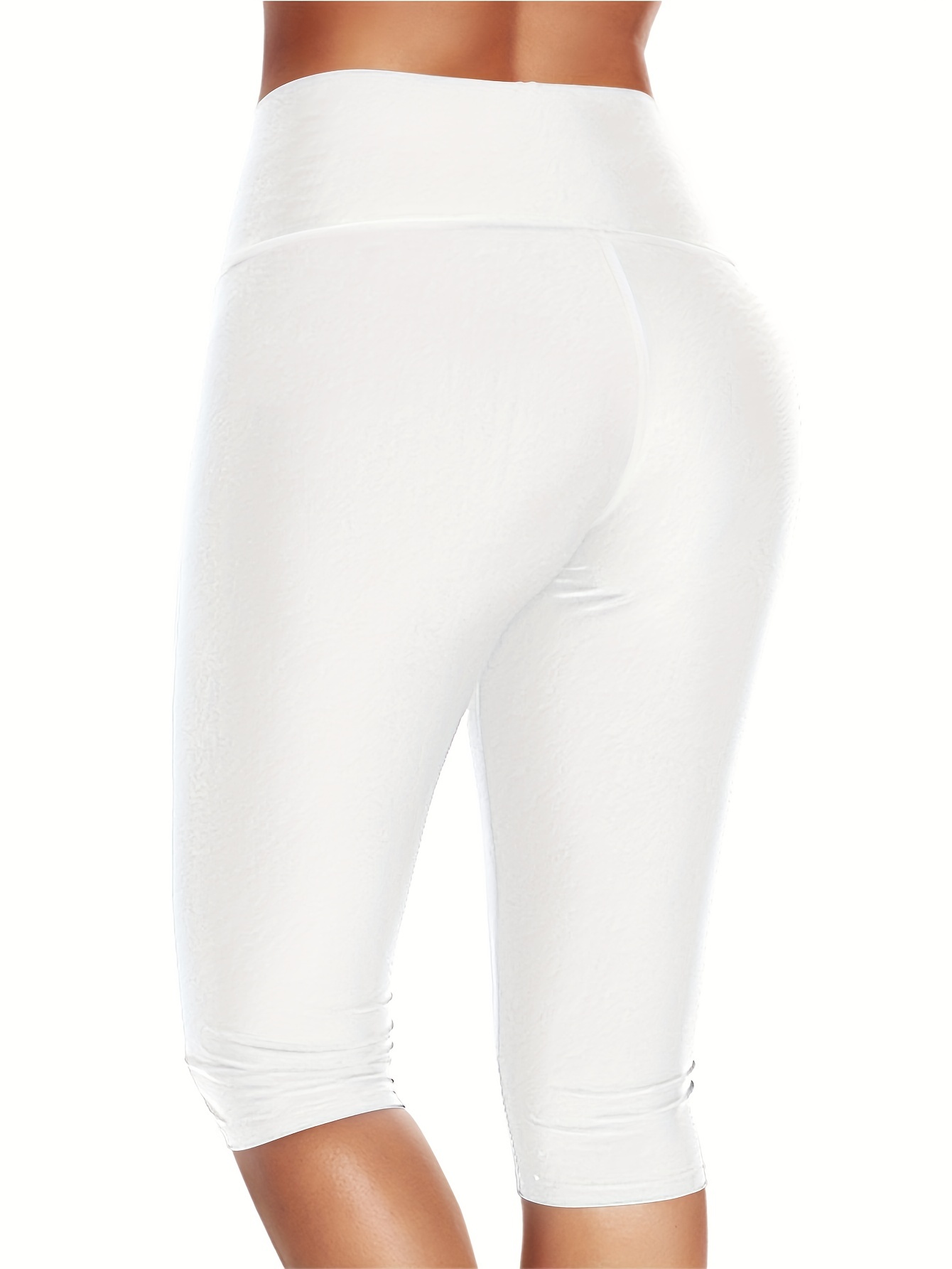 Pantalones Yoga Capri Cintura Alta Mujeres Bolsillos - Temu