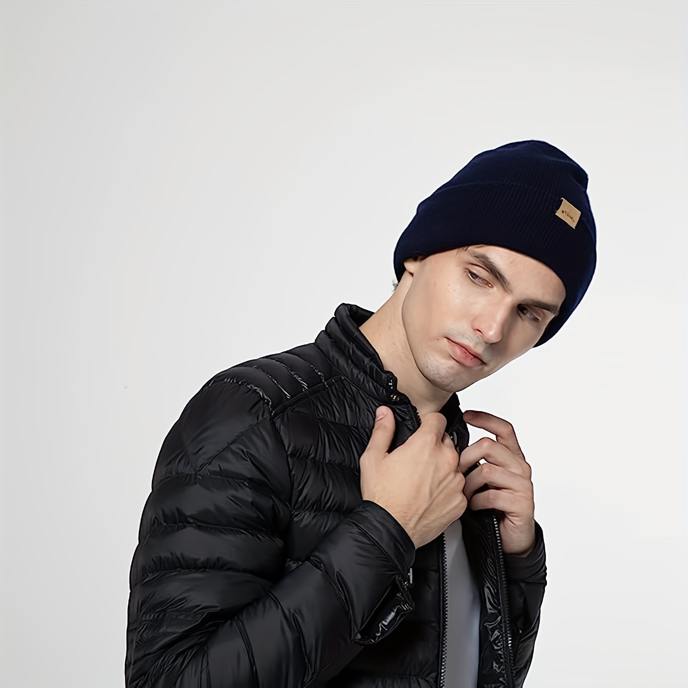 Bonnet d'hiver tricoté en laine pour homme, épais et chaud, noir, à la  mode, pour le Ski, nouveauté 9 - AliExpress