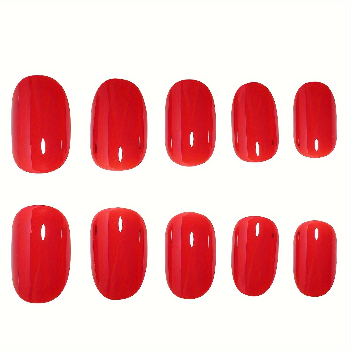 24pcs mid length oval shape press on nails solid color fake nail full cover nails for women details 7