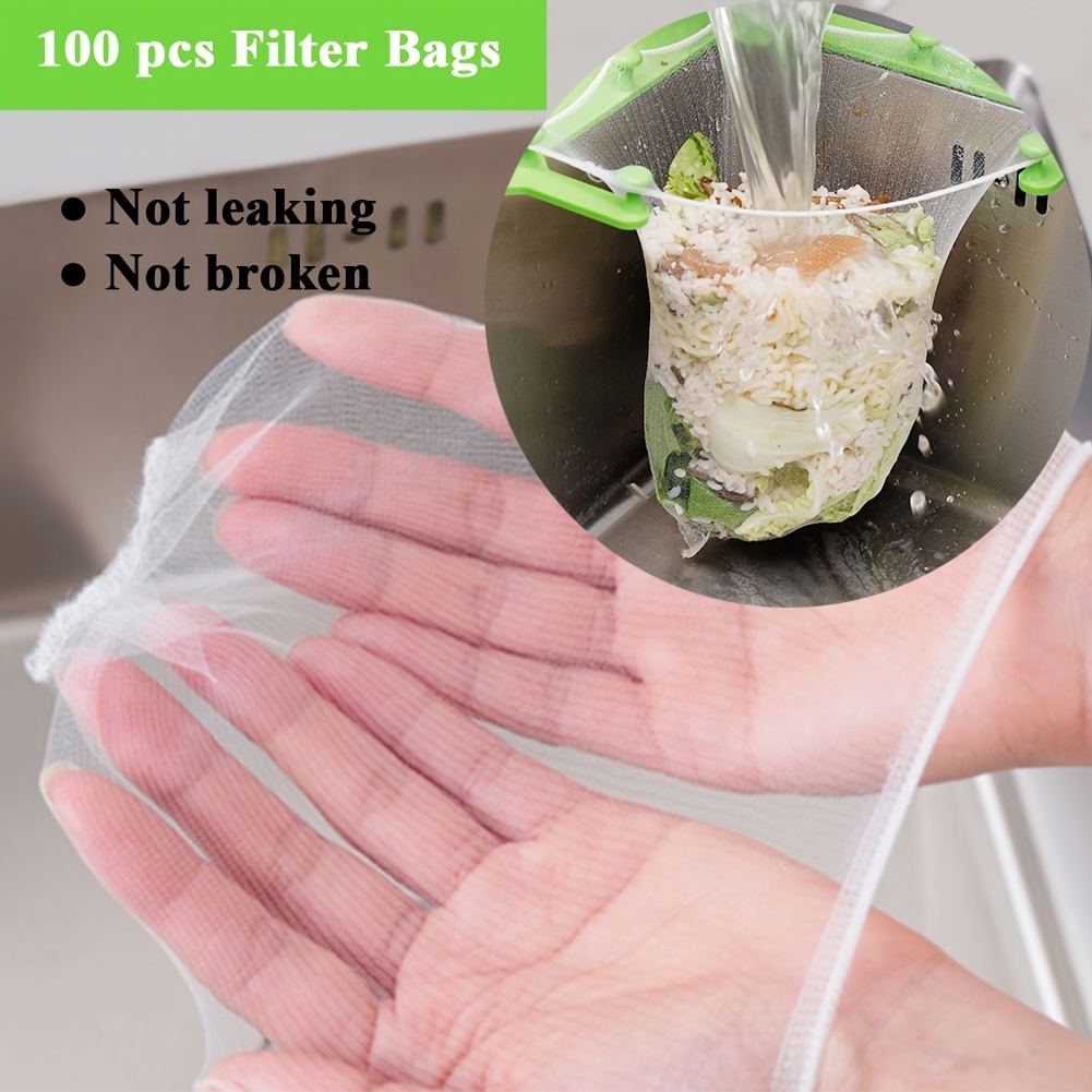 100 Pcs Triangle Sink Strainer Basket - Mesh Bags Corner Filter For Kitchen  Food Waste & Leftover Garbage