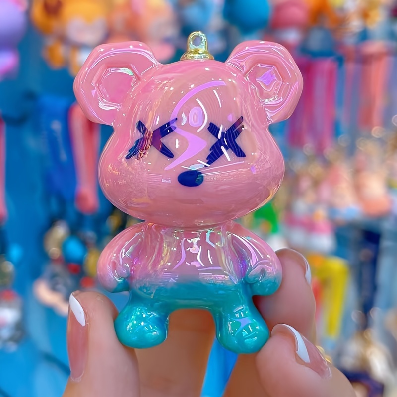 Cute Cartoon Color-changing Bear Keychain Christmas Gift , Kawaii Keychains  Cartoon Boy Girl Backpack Charms Women Men Car Key Ring