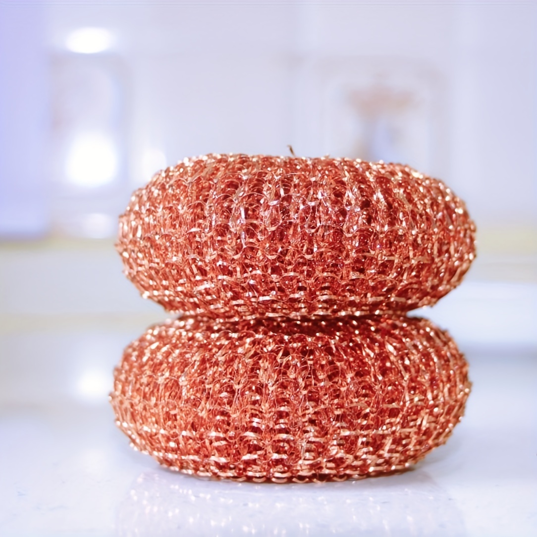 

3pcs, Pure Copper Wire Ball 20g, Metal Scrubber, Pot Scrubber, Kitchen Cleaning Scrubber Ball, For Dish, Bowl, Pot, Stove, Range Hood, Sink, Bathroom Cleaning Scrub Ball, Cleaning Supplies