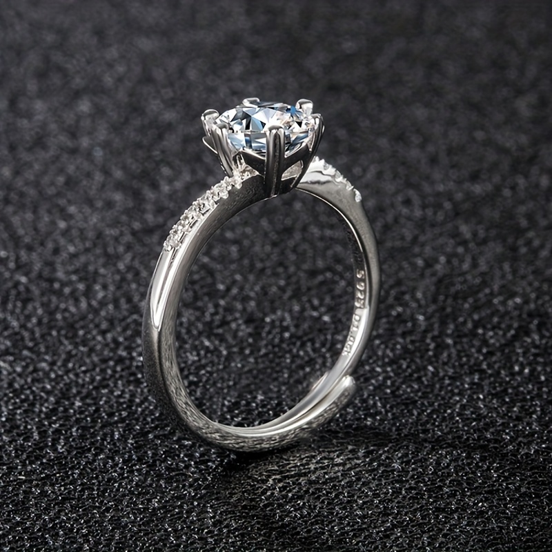 Romantic Zirconia Ring Adjustable Couple Engagement Proposal Ring