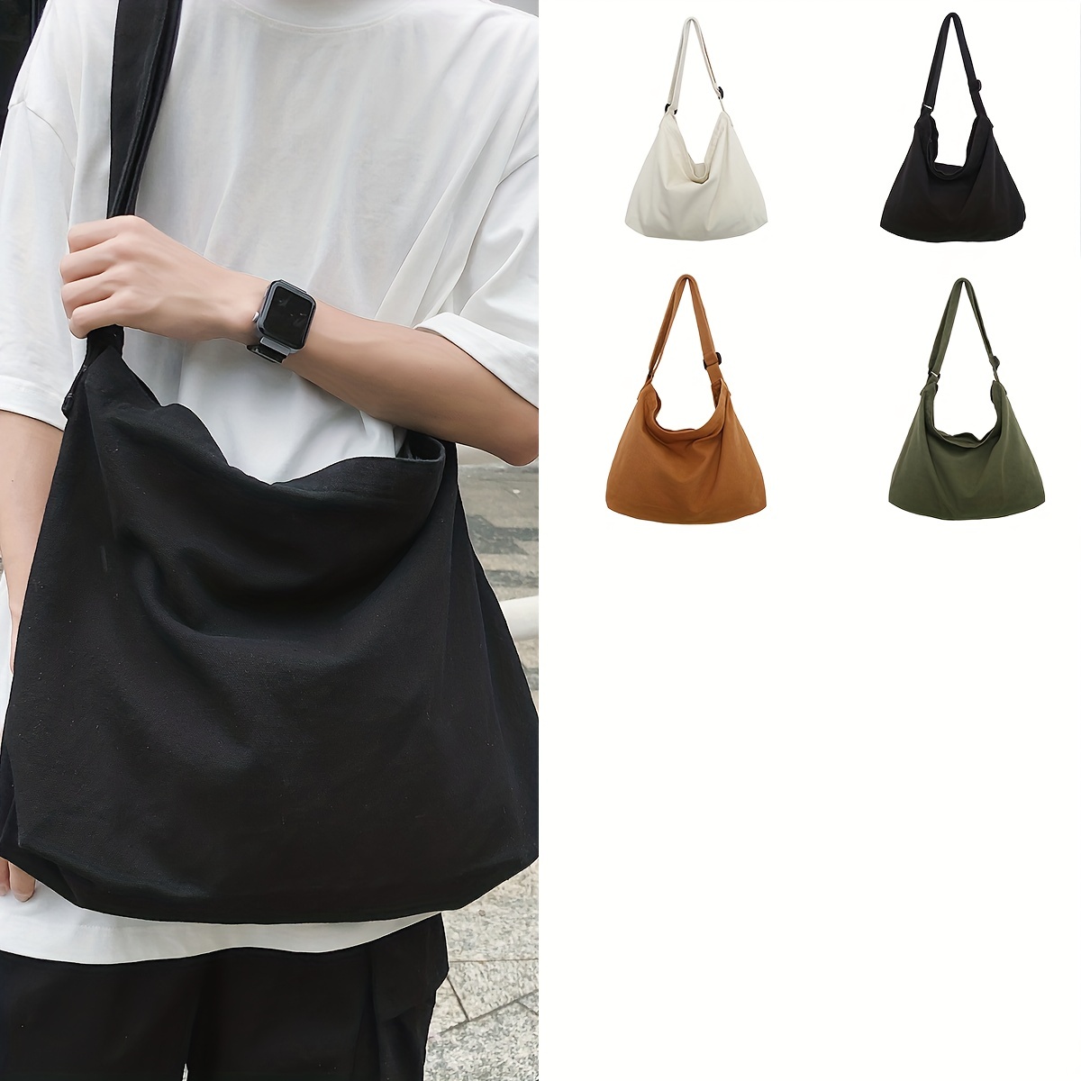 Nylon Hobo Crossbody Bag for Women, Casual Shoulder Bag, Tote Bag,  Messenger Bag, Cross Body Bag for School and Work(Orange)