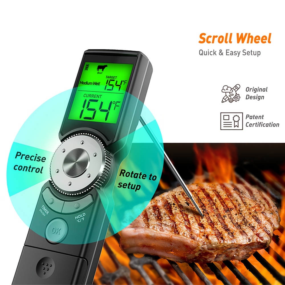 KT Thermo Dial Oven Thermometer with Instant Read,2-Inch Stainless Steel Grill Thermometer