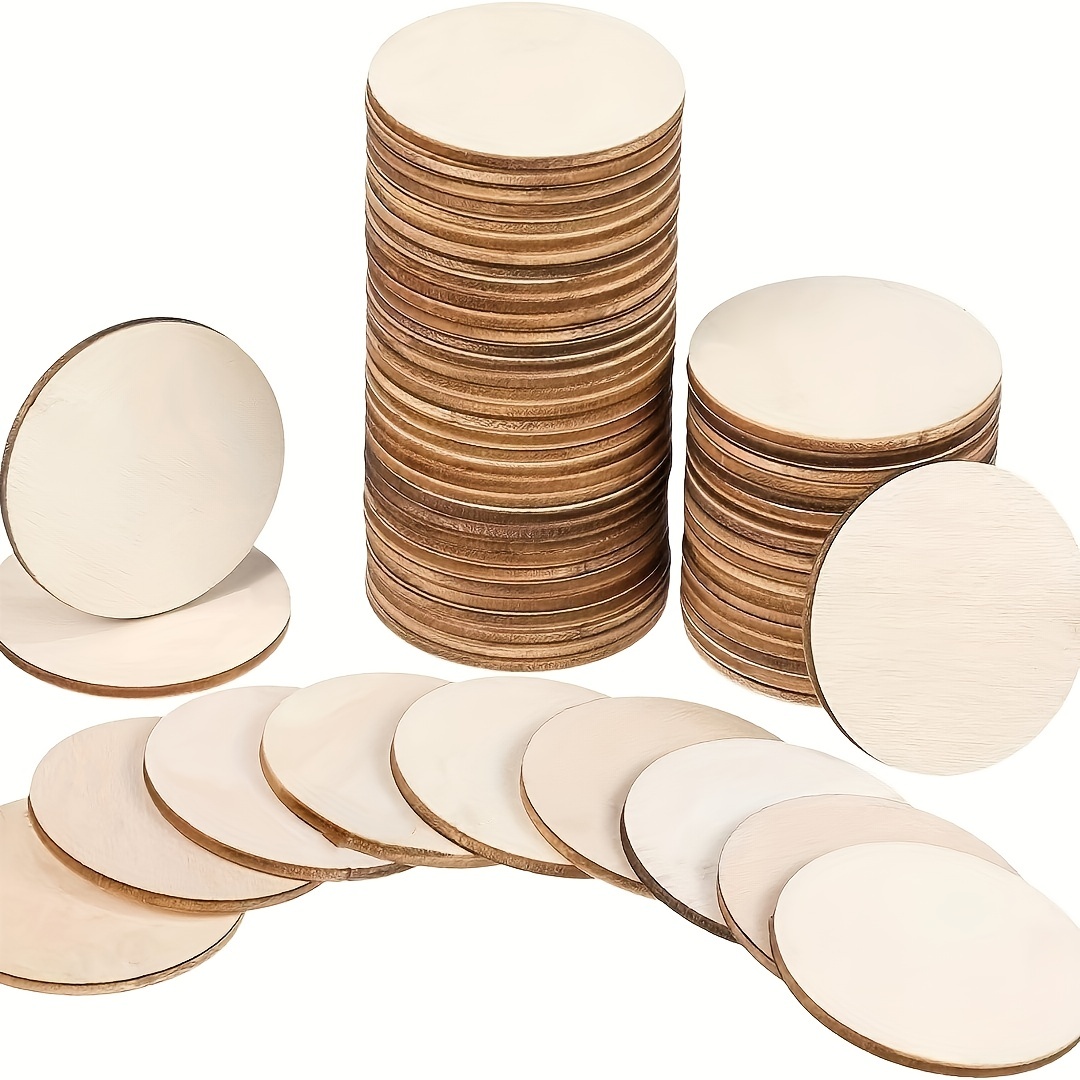 500 Pieces Unfinished Wood Circles 1 Inch Wood Circles for Crafts