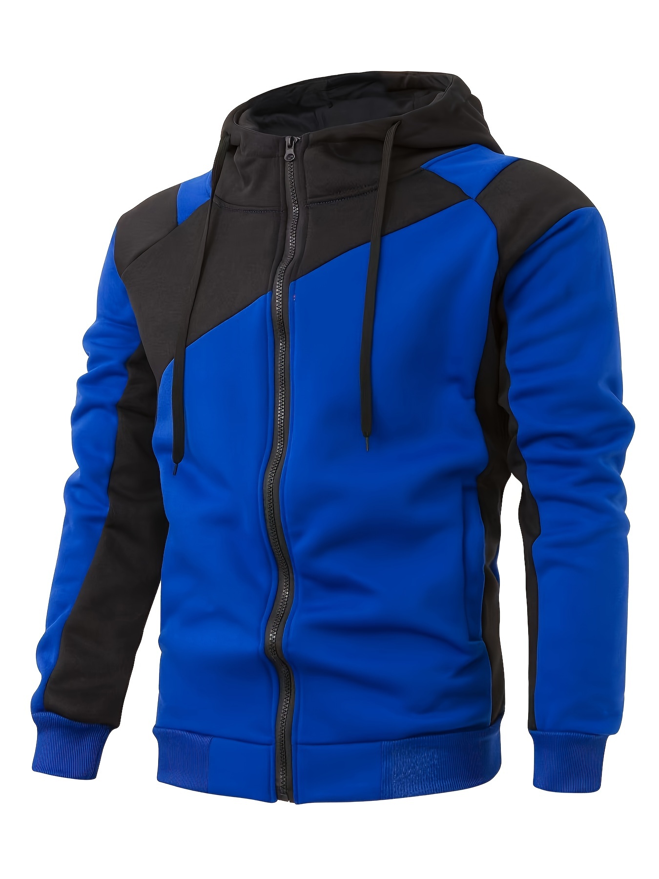 Men's Casual Color Block Zip Jacket Hood Varsity Jackets - Temu