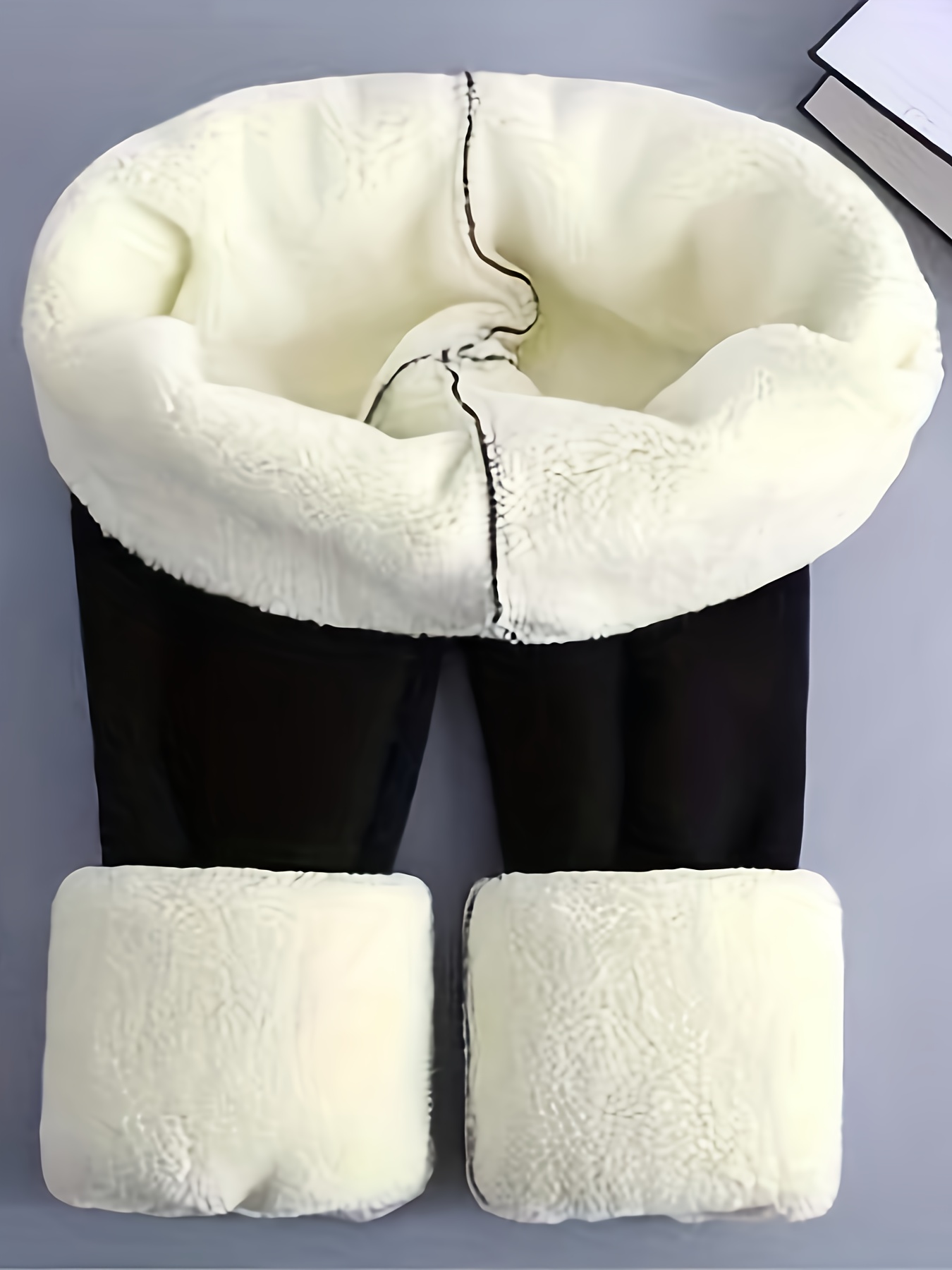 Solid Fleece Skinny Leggings Casual High Waist Thermal - Temu Canada