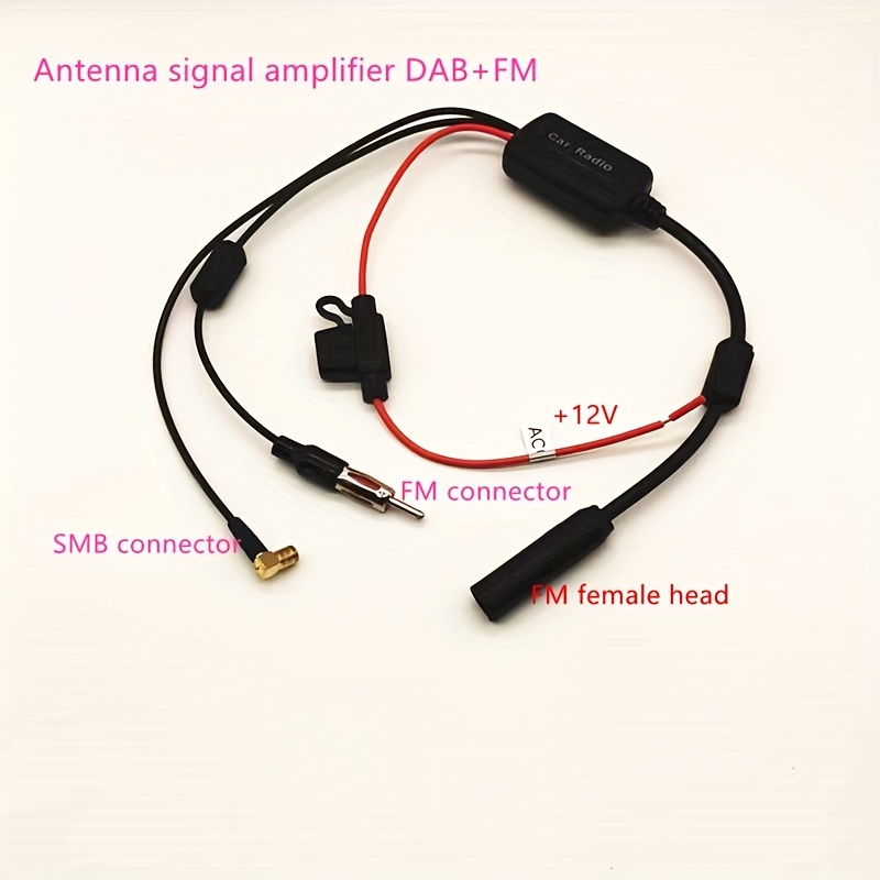 DAB FM 10V-15V 75Ω Antenne Universel Auto Separateur Câble Radio Numérique