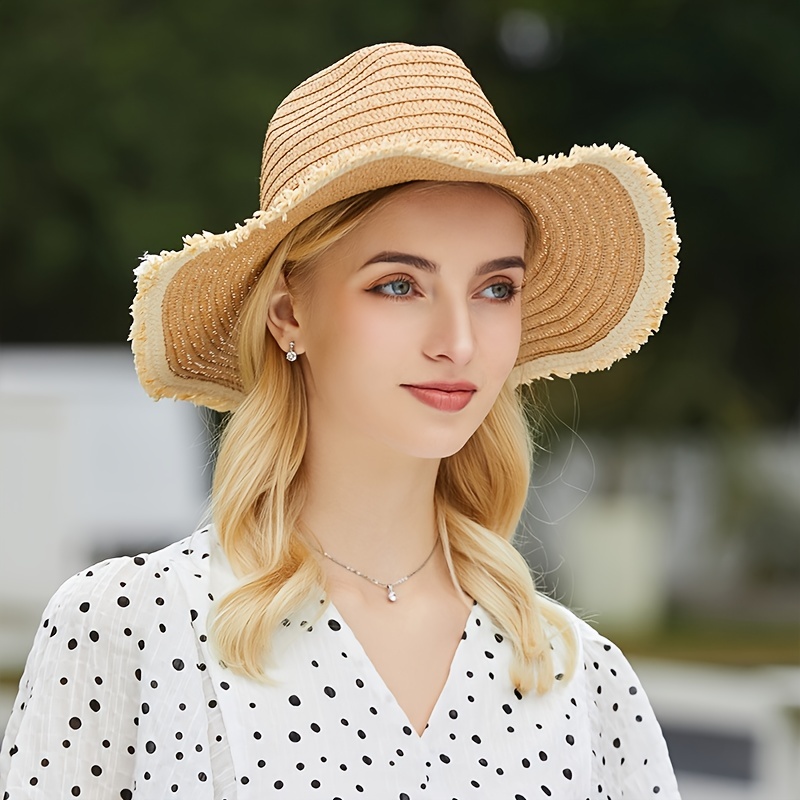 Sombrero Paja Ala Mujer Sombrero Playa Viaje Pascua - Temu