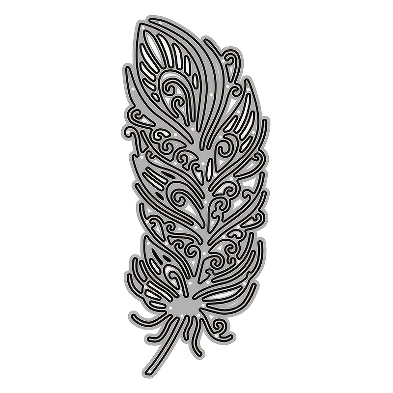 Feather Pattern Diy Cutting Dies For Card Making Embossed Temu
