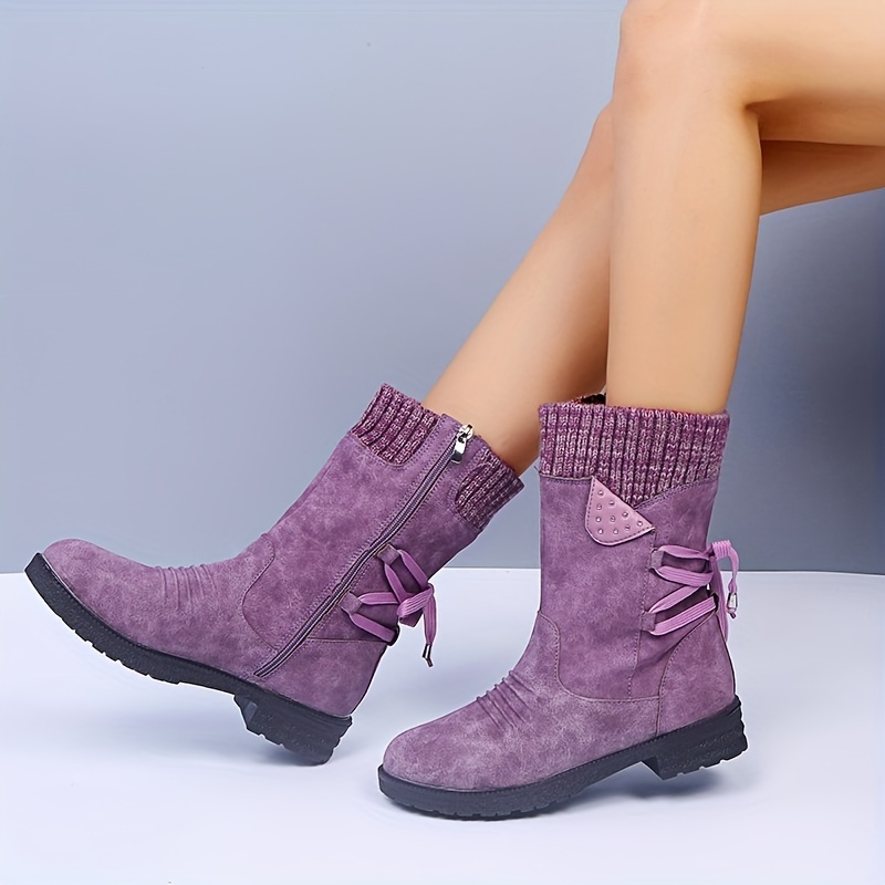 Purple hot sale calf boots