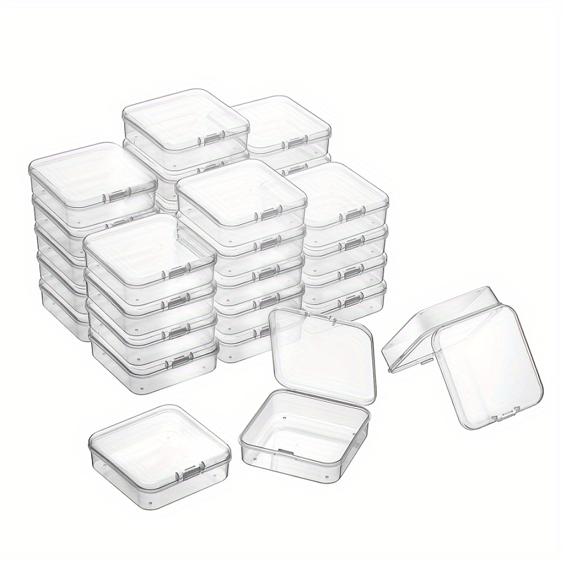 15pcs Small Bead Organizer, Plastic Storage Box, Mini Clear Bead Storage  Container, Clear Box With Hinged Lid And Rectangular Clear Craft Supplies  Box