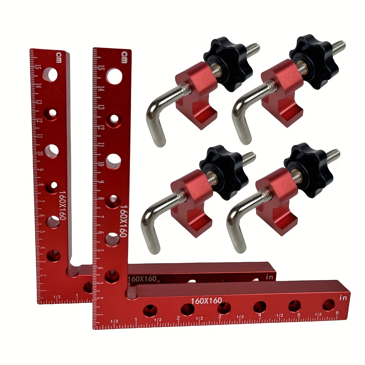 2Pcs 45 90 135 Degree Positioning Squares Right Angle Clamps Fixing Clamp,  Aluminum Alloy Woodworking Carpenter Clamping Tool for Picture Frame Box