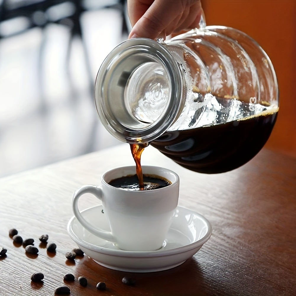 Jarra de café de vidrio de 16.9 fl oz, servidor de café transparente con  asa y tapa, tetera de café, cafetera de vidrio resistente al calor con